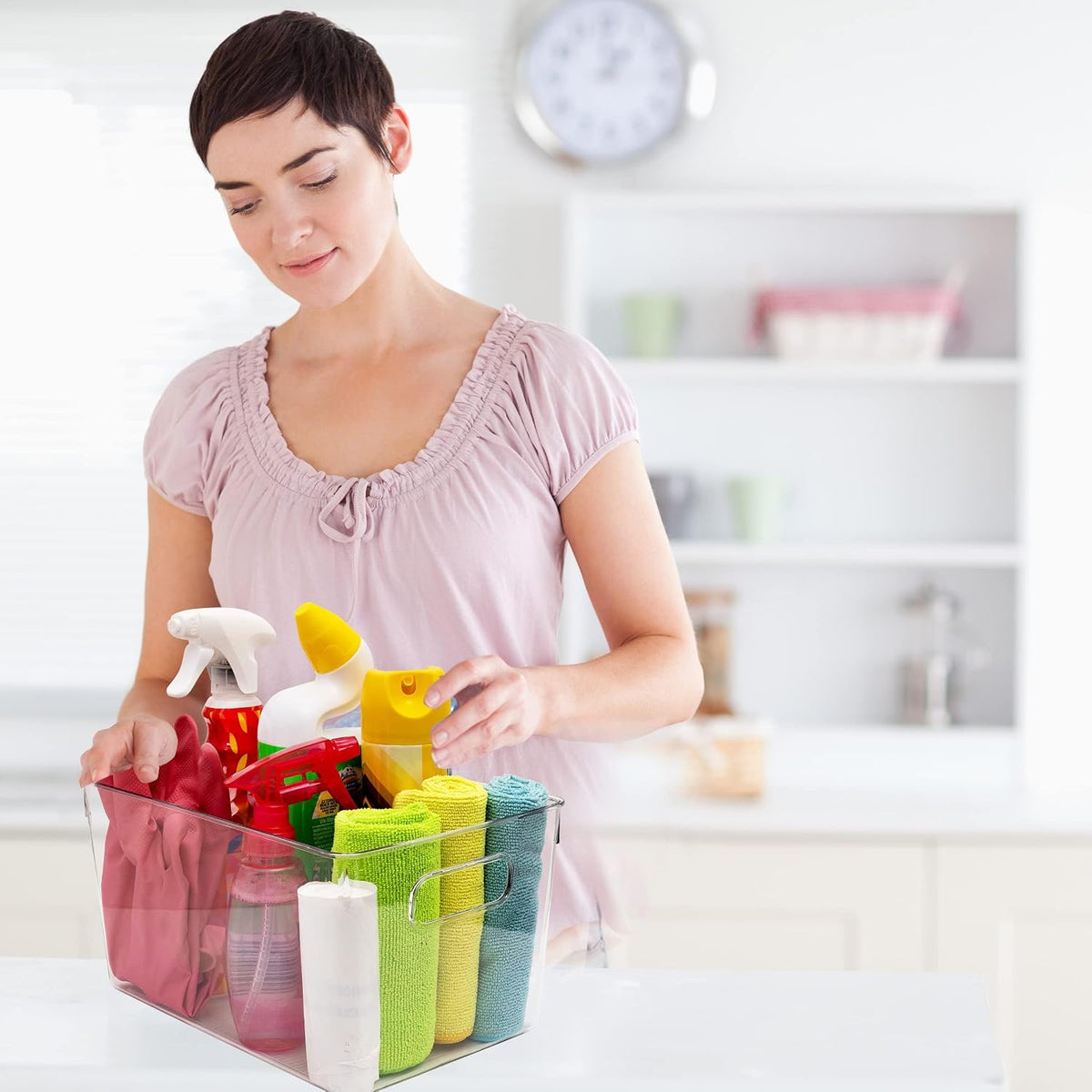 Clear Plastic Storage Bins, Pantry Organizers and Storage or Kitchen