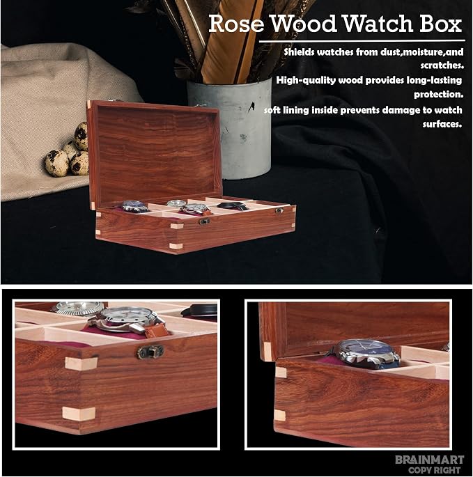 Wooden Watch Box for Men & Women, Watch Organizer & Display Case, Premium - Image 5