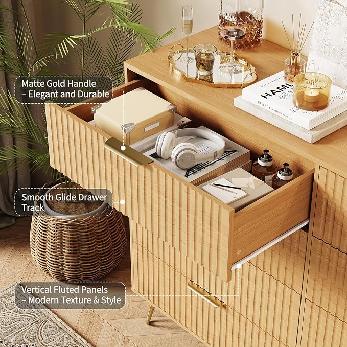 Garvee Fluted Dresser for Bedroom - Image 4