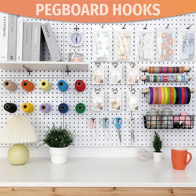 HUHOLE Pegboard Hooks 2 Inch, 4 Inch, 6 Inch, Peg Board Hooks - Image 6