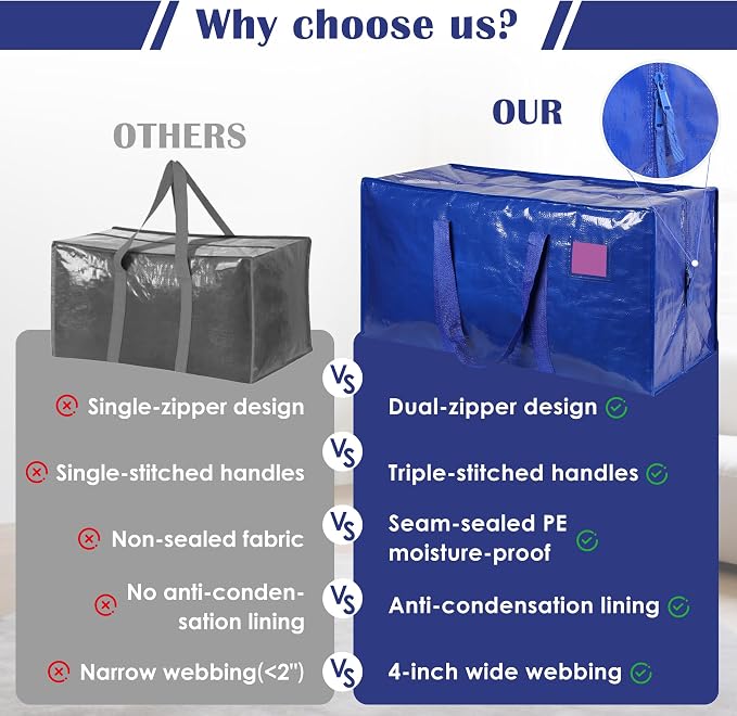 6 Pack Extra Large Heavy Duty Moving Bags - Image 9