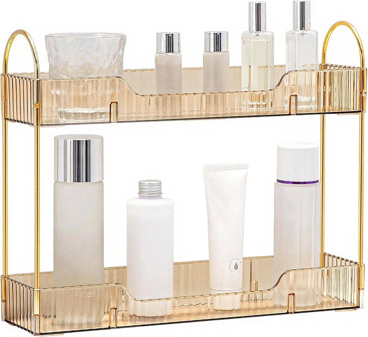 YCIA&DONE 2 Tiers Narrow Vanity Makeup Organizer, Bathroom Organizers