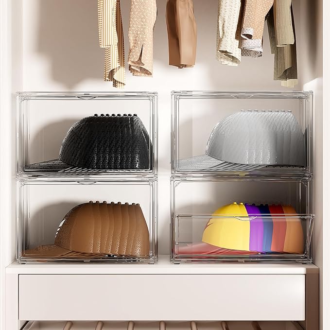 Hat Organizer Box, 2 Pack Hat Storage - Image 2