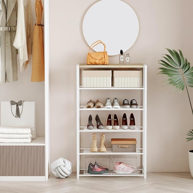 Yusong Shoe Rack Organizer, 6 Tier Industrial Shoe Storage Shelf, Narrow Sturdy - Image 4
