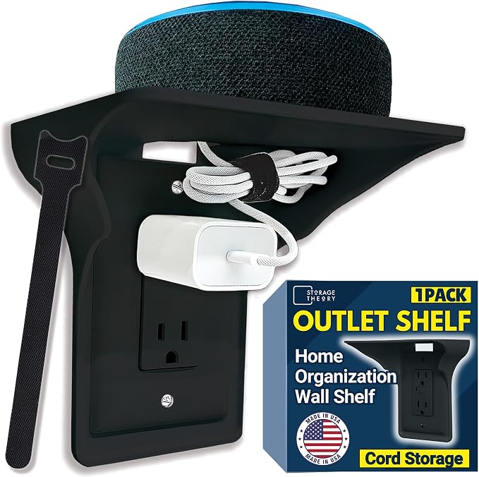 BeraTek Power Perch Wall Outlet Shelf by StorageTheory