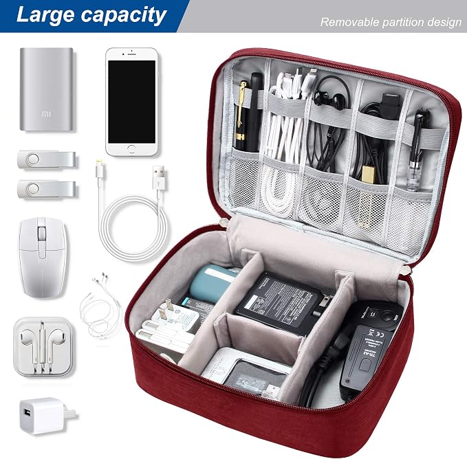 SELLYFELLY Electronics Organizer Travel Universal Cable Organizer Bag - Image 2