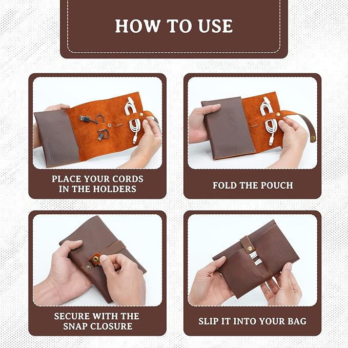 ROGUE WALLET Handcrafted Genuine Leather Tech Organizer - Image 4