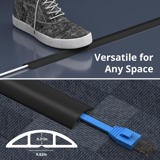 ZhiYo 10ft Cord Covers for Wires on Floor, Cord Hider Floor Hide Extension Cords - Image 8
