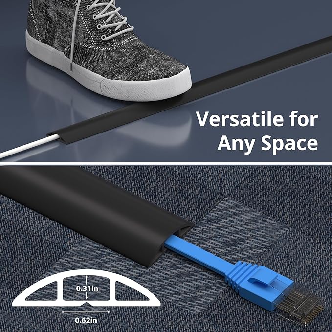 ZhiYo 3.6ft Cord Covers for Wires on Floor, Cord Hider Floor Hide Extension - Image 8
