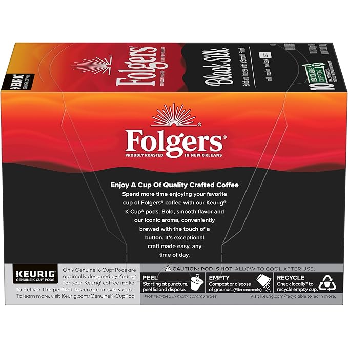 Folgers Black Silk Coffee, Dark Roast, Keurig K-Cup Pods - Image 2