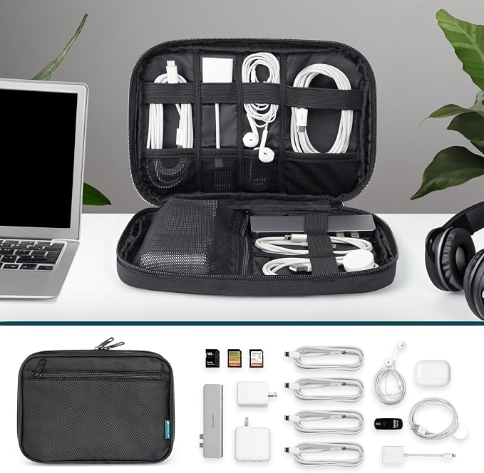 PAVILIA Soft Electronic Organizer Travel Case, Travel Cord Organizer Bag - Image 3