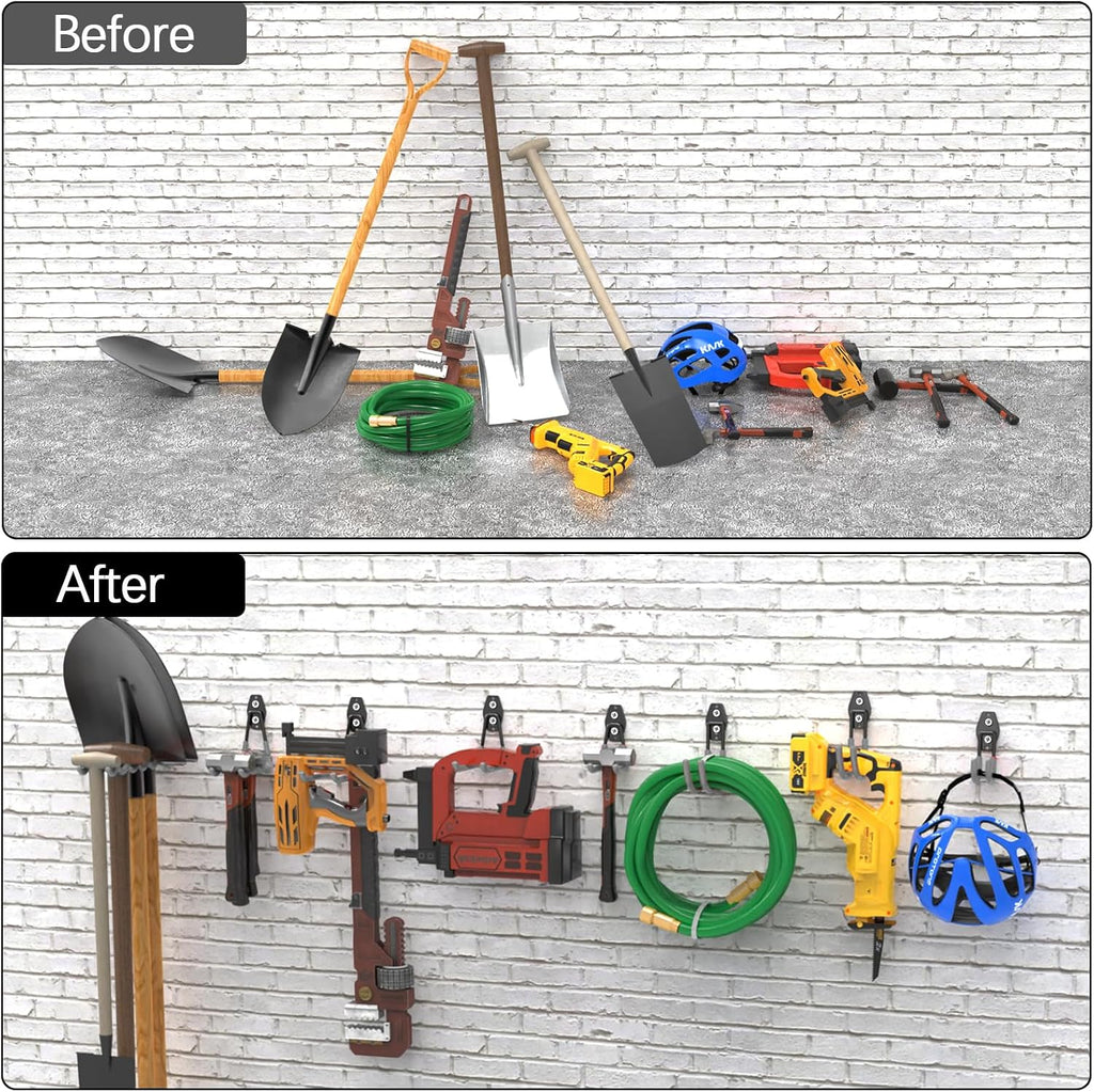 3-H Heavy Duty Garage Hooks, 20 Pack Wall Storage Organizer,Gray