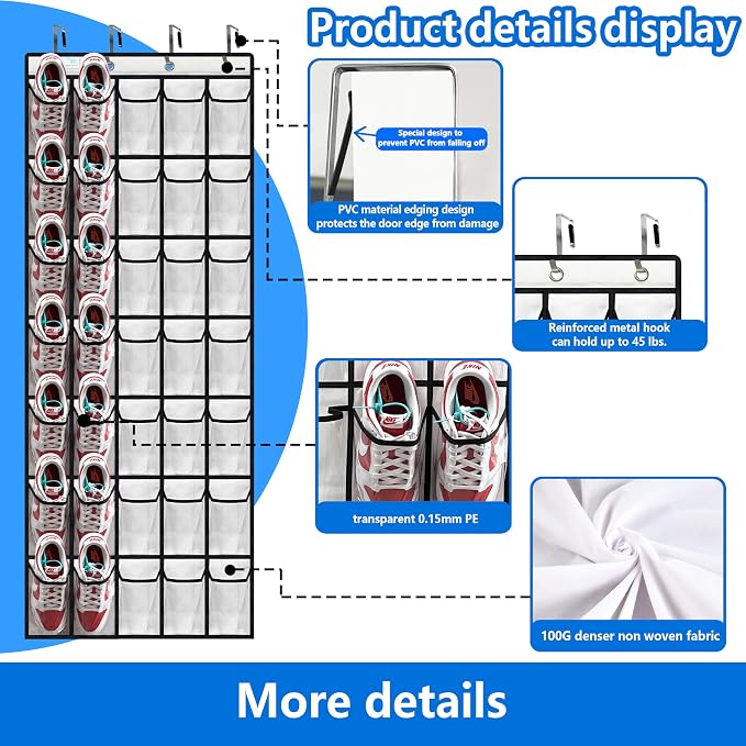 over the door shoe organizer, 2025 upgraded, over the door shoe organizer - Image 3