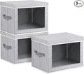 Storage Bins with Lids, 3 Pack Large Storage Cubes with Window, Closet Bins by Homsorout