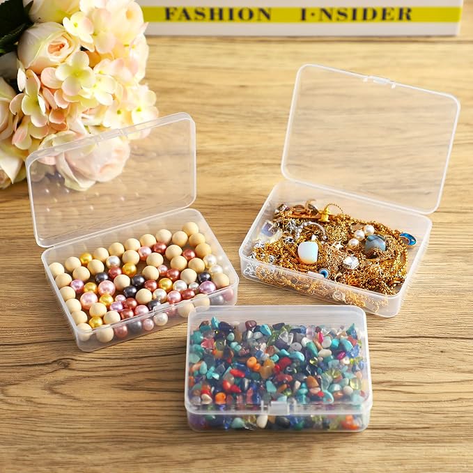 SATINIOR 48 Packs Clear Small Plastic Containers Transparent Storage Box - Image 6