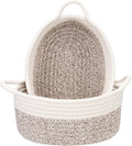 Sea Team 2-Pack Cotton Rope Baskets, Fabric Tray, Oval Open Dish by SeaTeam