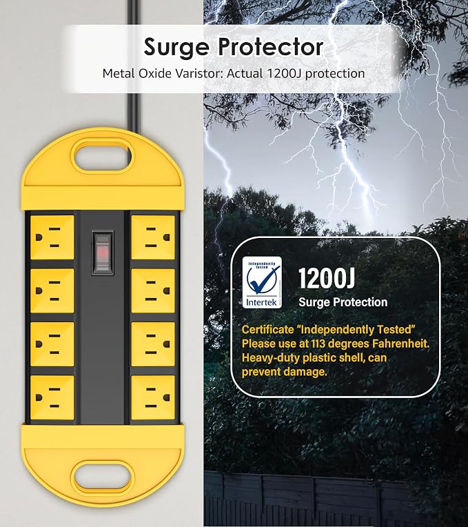CCCEI GFCI Outdoor Power Strip Weatherproof - Image 4