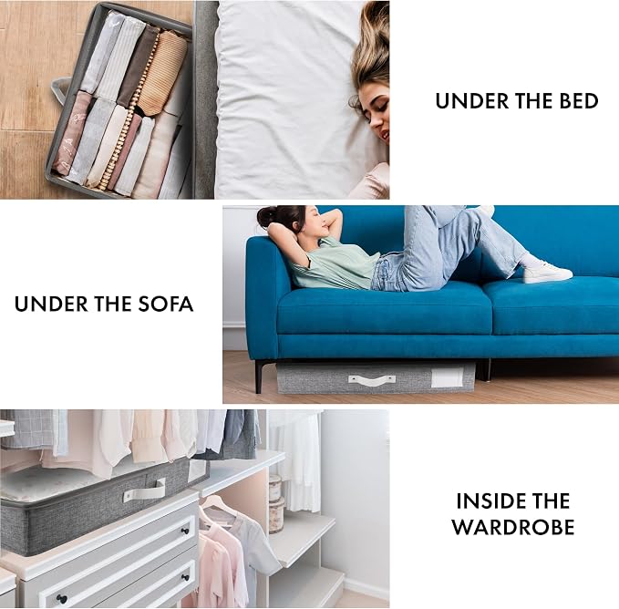 HOMELUX THEORY 2pc Under Bed Storage Containers, Bedroom Under the Bed Drawer - Image 4
