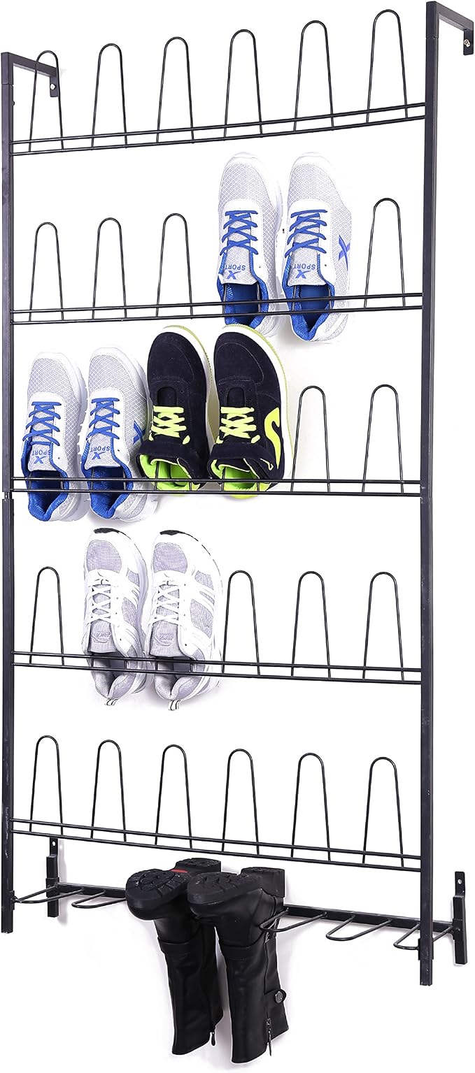 MyGift Modern Matte Black Metal Hanging Shoe Rack by MyGiftHome