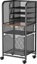 6-Tier Rolling File Cart with 2 Drawers, File Cabinet Organizer by Feyejade