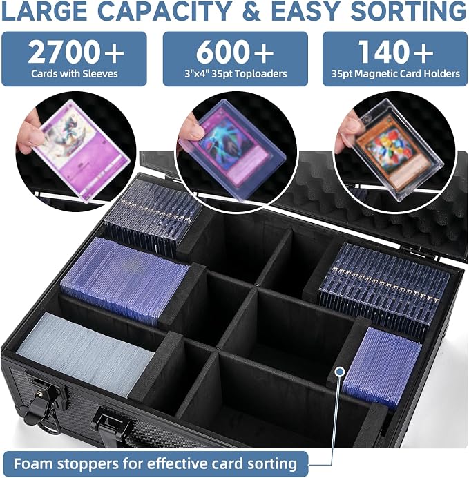 Trading Card Storage Box for 3" X 4" 35pt Toploaders 600+, Sturdy Secure Large - Image 2