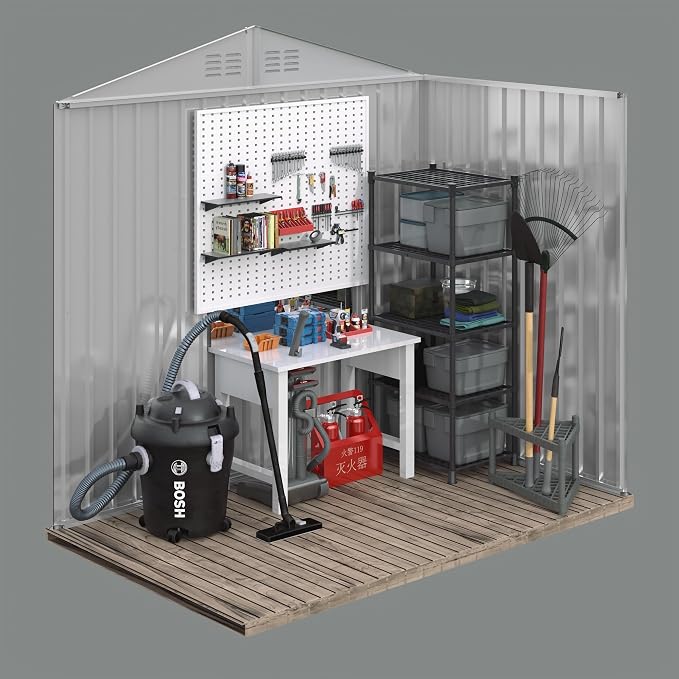 5FT x 3FT Outdoor Storage Metal Anti-Corrosion Utility Tool House - Image 5