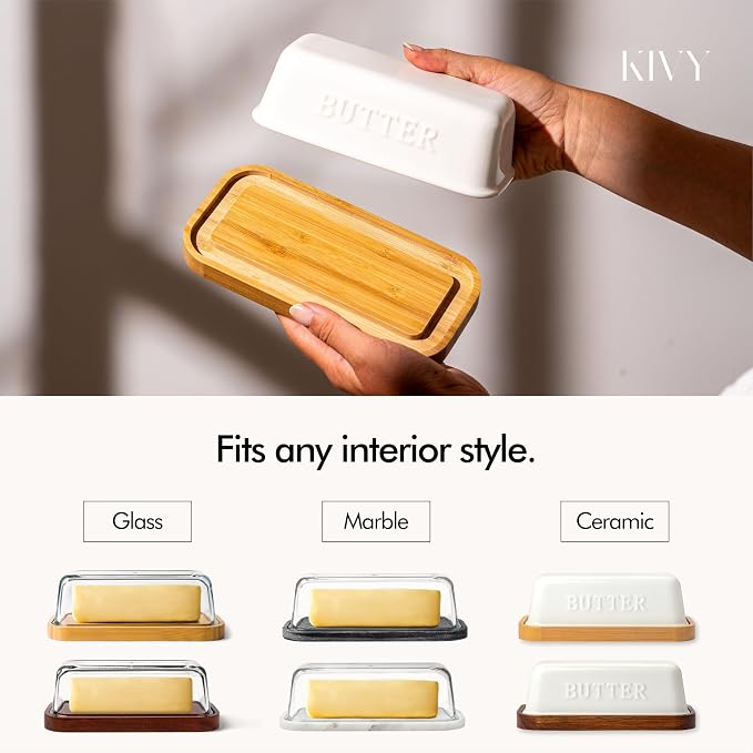 KIVY Glass butter dish with airtight lid that keeps butter soft - Image 4
