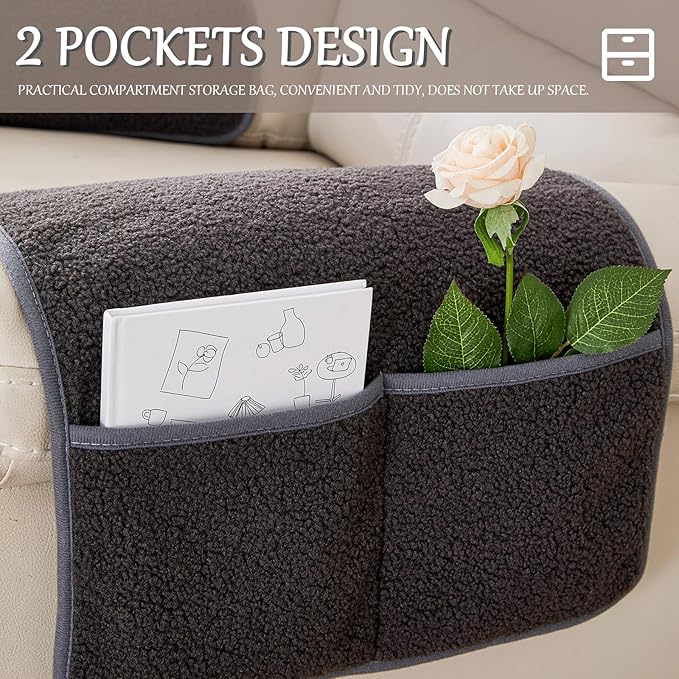 Armrest Cover, Recliner Chair Protector, Furniture Protector Slip, Side Storage - Image 4