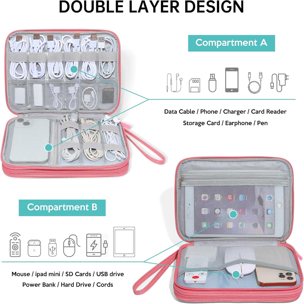 CILLA Electronics Organizer Travel, Travel Cord Organizer Case