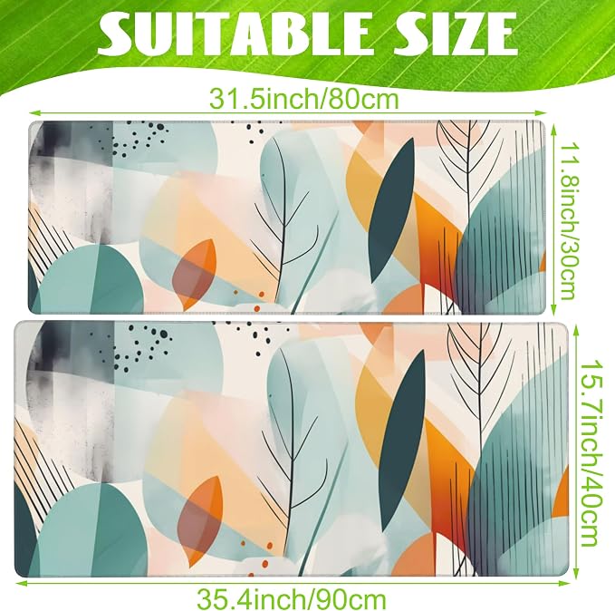 Desk Pad, Abstract Colorful Leaves Desk Mat, Large Gaming Mouse Pad - Image 2