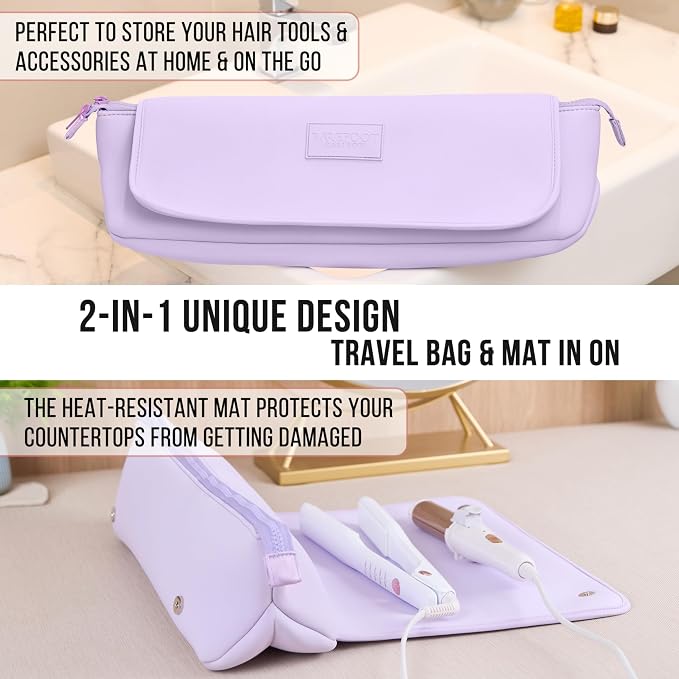 BAREFOOT CARIBOU Hair Tools Travel Bag and Heat Resistant Mat - Image 4