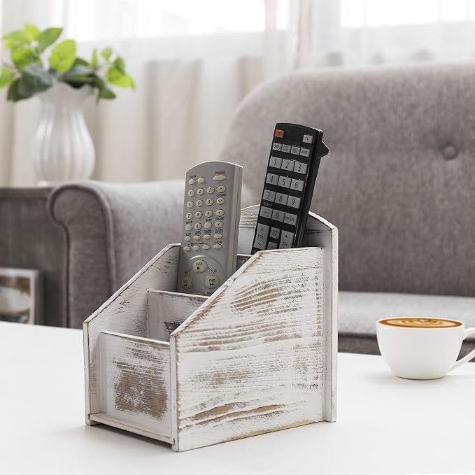 MyGift TV Remote Control Holder, Modern Farmhouse Decor, - Image 7