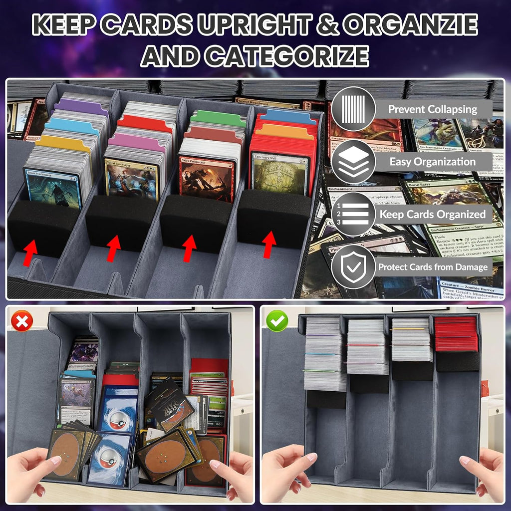 AOBOPLE 3200+ Trading Card Storage Box with Magnetic Closure, PU