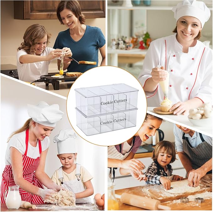 2 Pack Cookie Cutter Tool Storage Box, Cake Decorating Supplies Storage - Image 3