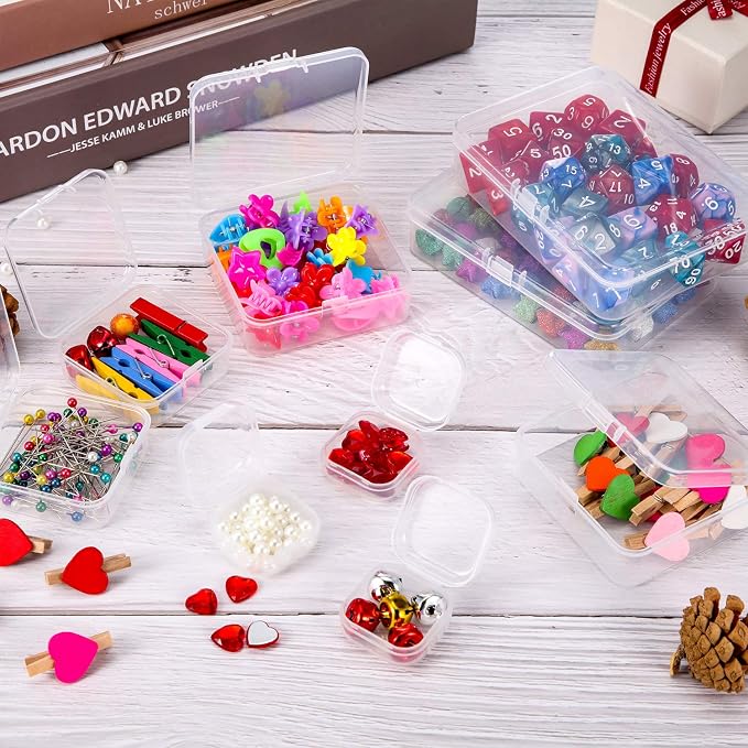 SATINIOR 24 Packs Small Clear Plastic Beads Storage Containers Box - Image 4
