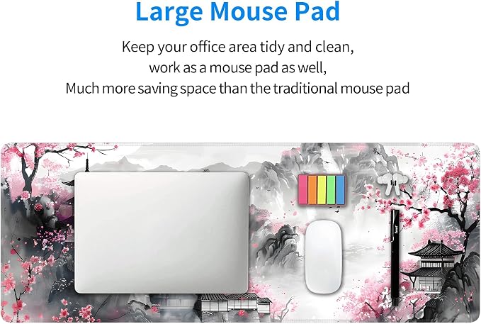 Japanese Cherry Blossom Large Mouse Pad, Gaming Keyboard Desk Pad, Extended - Image 8