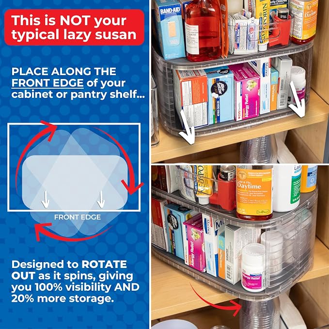 Mighty Susan Kitchen Organizer for Canned Goods: 2-Tiered Robust Turntable - Image 2