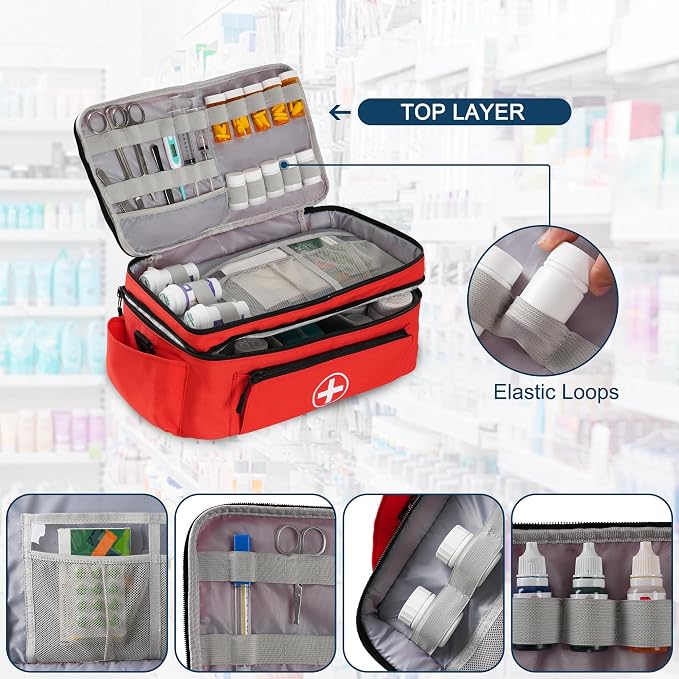 Medicine Organizer and Storage Bag Empty, Family First Aid Box, Pill Bottle - Image 6