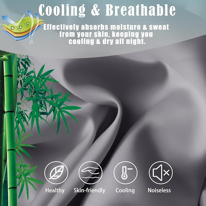 TELUS Body Cooling Pillow Case Cover, Bamboo Rayon & Lyocell Pillowcase - Image 3