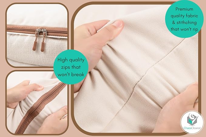 Canvas Clothing Storage 2 Bags Clothes Organizer folding fabric bags - Image 5