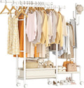 Homeiju Heavy Duty Clothes Rack Load 500LBS, Three Rods Clothing Racks by Homeiju