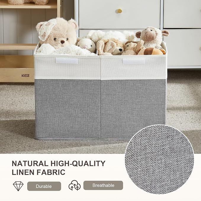 Large Toy Box with Flip-Top Lid, Collapsible Storage Organizer Bins with - Image 4