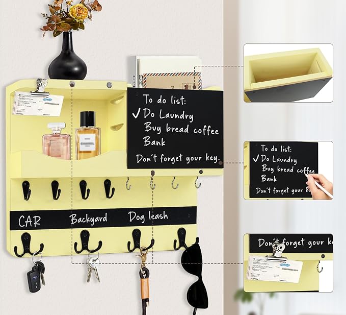 Key Holder for Wall Mount, Farmhouse Mail and Key Holder for Wall Hanger - Image 5