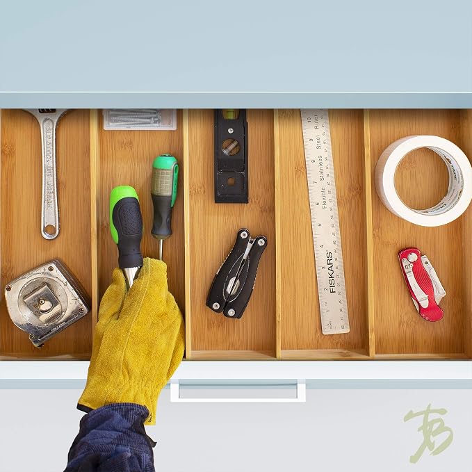 Totally Bamboo Expandable 5-Compartment Drawer Organizer, Expands from 13 to - Image 3