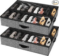 homyfort 32 Pairs Shoe Organizer Under Bed, Underbed Shoe Storage Boxes Bins by homyfort