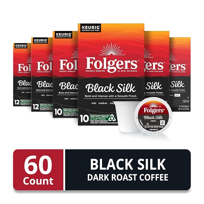 Folgers Black Silk Coffee, Dark Roast, Keurig K-Cup Pods - Image 2