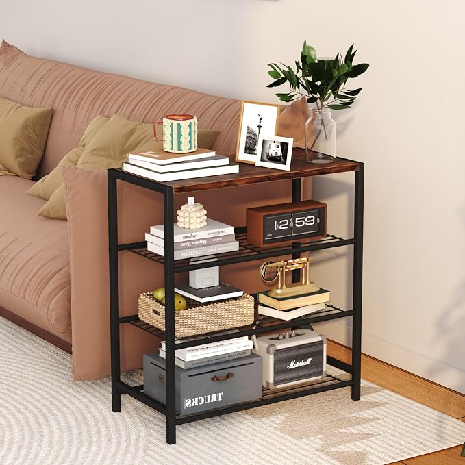 Yusong Shoe Rack Organizer, 4 Tier Industrial Shoe Storage Shelf, Narrow Sturdy - Image 2
