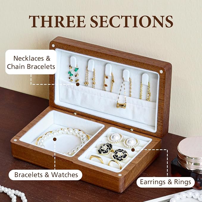 LadyRosian Wooden Small Jewelry Box - Image 3