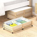 Bamboo Under Bed Storage Containers- Underbed Organizer by WISUCART