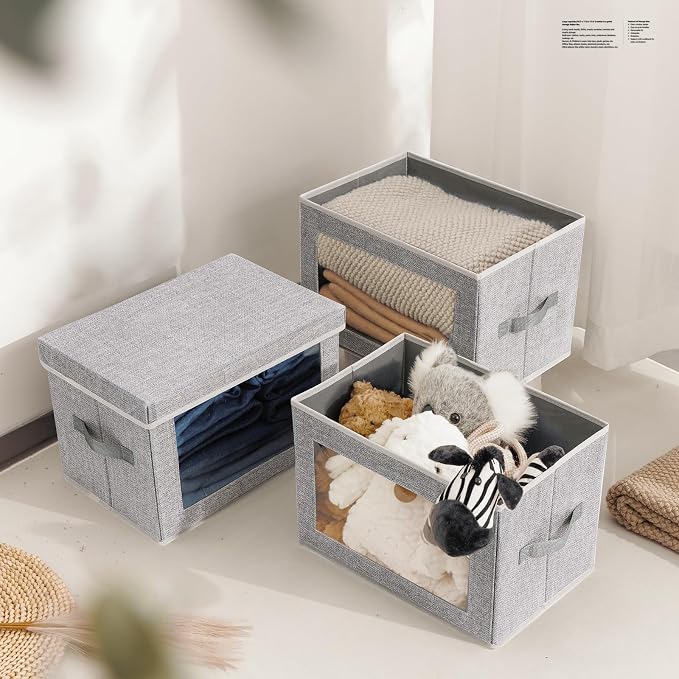 Fabric Storage Bins with Lids - Image 4